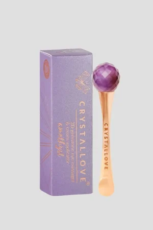 3D oogmassageroller met amethist en crème-applicator, Crystallove