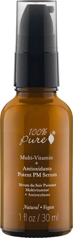 100% Pure Multi-Vitamin + Antioxidants Potent PM Serum, 30 ml