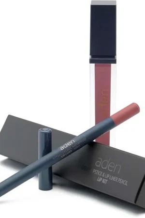 AdenLiquid Lipstick + Lipliner Pencil Set Shell 05
