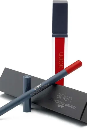 AdenLiquid Lipstick + Lipliner Pencil Set Russian Red 09