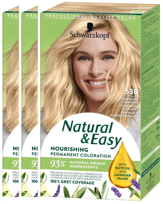 SchwarzkopfNatural&Easy 530 Champagne Light Blonde 3-pack