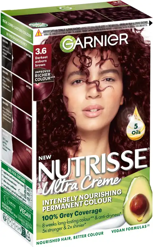 GarnierNutrisse Ultra Créme Permanent Color 3.6 Darkest Auburn Brown